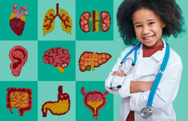 Child multi-organ health visual for systemic disease symptoms